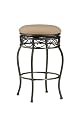 Hillsdale Lincoln 26-Inch Backless Swivel Counter Stool, Black Gold Finish with Beige Fabric
