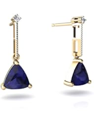 Genuine Sapphire 14kt Yellow Gold Earrings