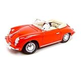 1961 Porsche 356b Convertible Red 1:18 Die Cast Car