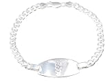 Italian Sterling Silver Engraveable Medical Identification ID Bracelet