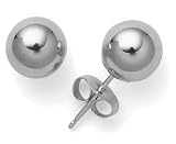 14k White Gold 7mm Ball Earrings