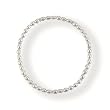 Silver Bead Candy Cultured Pearl Stretch Bracelet, White