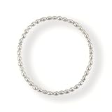 Silver Bead Candy Cultured Pearl Stretch Bracelet, White
