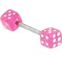 Barbell - Pink Dice Tongue Ring