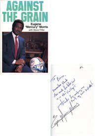 Mercury Morris Autographed ''Against the Grain'' Book