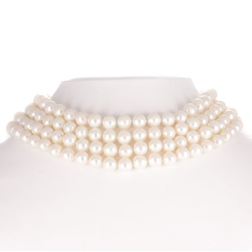 1.7 Carat Diamond South Sea Pearl 4 Strand Deco