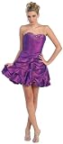 Strapless Pick-up Cocktail Dress Bridesmaid Prom #801 (6, Purple)