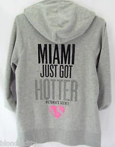 Victoria's Secret Hoodie Supermodel Bling MIAMI JUST GOT HOTTER Lightweight EXTRA SMALL 985