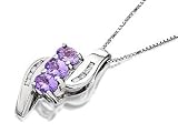 9ct White Gold Diamond And Tanzanite Pendant