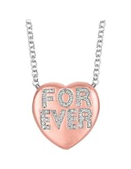Sweethearts® Heart Shaped Necklace Pendant Rose Gold Plated-Sterling Silver 650271