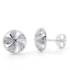 DIAMANTE VIENTO STUDS-Real Silver 925 Sterling FC0001