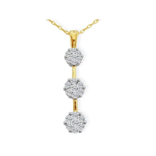 14K Gold Invisibly Set Diamond Pendant (1/2 cttw)