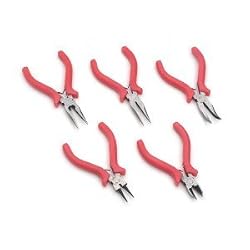 Jewelry Making Tools with Pink Handles, 5pc Set