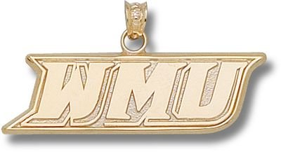 Western Michigan Broncos New WMU 3/8 Charm - 14KT Gold Jewelry