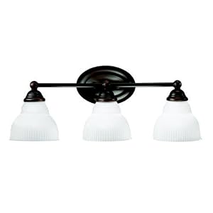 Bronze and Inside Etched Glass 21 1 2 Wide Bathroom Light by Kichler