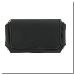 PCMicrostore Apple iPhone Black Leather Texture Horizontal Holster Carrying Case With Belt Loop And Clip