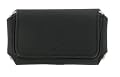 PCMicrostore Apple iPhone Black Leather Texture Horizontal Holster Carrying Case With Belt Loop And Clip
