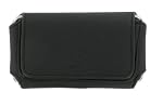 PCMicrostore Apple iPhone Black Leather Texture Horizontal Holster Carrying Case With Belt Loop And Clip