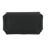 PCMicrostore Apple iPhone Black Leather Texture Horizontal Holster Carrying Case With Belt Loop And Clip