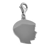 Rhodiumplated Sterling Silver Boy Charm