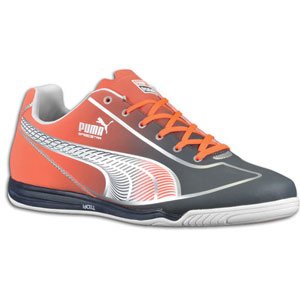PUMA Speed Star Fade Indoor Soccer Shoes (New Navy/Fluo Orange/PUMA Silver)