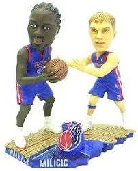 Detroit Pistons Milicic & Wallace Forever Collectibles Bobble Mates - Basketball Sports Merchandise