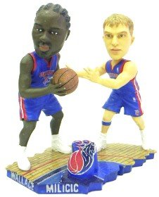 Detroit Pistons Milicic & Wallace Bobble Mates (Quantity of 1)