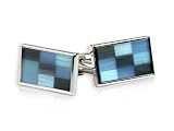 Muted Pastel Checkerboard Catseye Cufflinks with Presentation Box