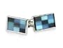 Muted Pastel Checkerboard Catseye Cufflinks with Gift Box