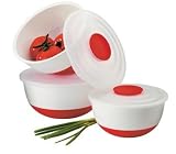 Arcosteel 1891r 6 Piece Non Skid Mixing Bowl Set Red