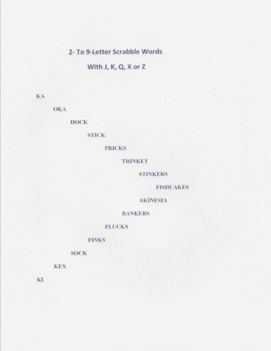 2- TO 9-Letter Scrabble Words With J, K, Q, X or Z