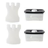 Plastic Food Container Set with Chiller Ice Packs (Black 28 oz)