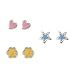 Brand new Sterling Silver Kids' Stud Earrings 3-pr. - Heart/Star/Flower on sales