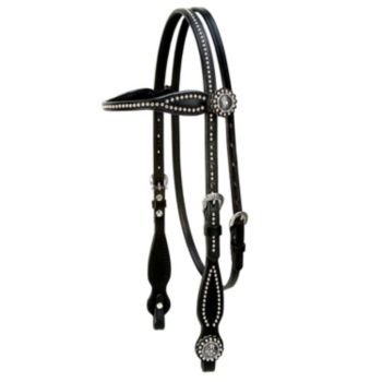 Weaver Back in Black Browband Headstall