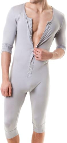 N2N - L14 -Super Soft and Sexy Men's Onezee -Silver-Medium