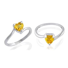 Buy Heart Cut Citrine Ring Sterling Silver by Peora
