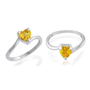 Buy Heart Cut Citrine Ring Sterling Silver by Peora