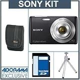 Sony Cyber-Shot DSC-W620 Digital Camera Kit - Black - with 4GB SD Memory Card, Camera Case, Table Top Tripod