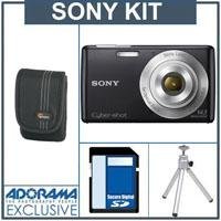 Sony Cyber-Shot DSC-W620 Digital Camera Kit - Black - with 4GB SD Memory Card, Camera Case, Table Top Tripod