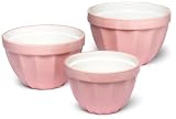 DII Set of 3 All Pink Mixing Bowls -Mixed Sizes