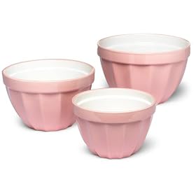 DII Set of 3 All Pink Mixing Bowls -Mixed Sizes by DII