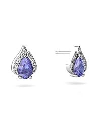 Genuine Tanzanite 14kt White Gold Flame Earrings