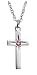 Jewelry : Sterling Silver and Pink Tourmaline Children's Cross Pendant, 14"