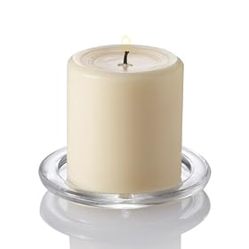 3" X 3" Ivory Unscented Pillar Candles Set 48 Wedding