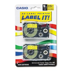 Tape Cassettes for EZ-Label Printer, 3/8, Black/Yellow, 2/Pack CSOXR9YW2S