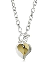 Argento Vivo "Classics" Two-Tone Wavy Heart Toggle Necklace
