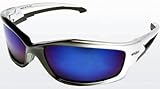Edge Kazbek Safety Glasses, Black Frame - Blue Mirror Lens Edge Kazbek Safety Glasses, Black Frame - Blue Mirror Lens