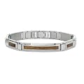 STEL Stainless Steel Bracelet with Wood Inlay. 8 3/4"