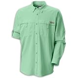Island Sea Stretch UPF 50 Fishing Shirt -Mens Long Sleeve Blue Yonder Large