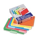 File Folders, 1/3 Tab, Letter Size, Assorted 2-Tone Colors, 100/Box ESS15213ASST